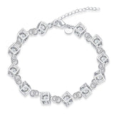 HTBE® Bracelet Gourmette Cadeau idéal pour Femme/Fille Suite De Cubes avec cristaux zirconium  à l’intérieur/Bracelet Argent 925 /10