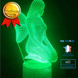 TD® Décoratif USB Ange 7 Couleurs Télécommande Illusion Optique Veilleuse 3D Visualisation Tableau Bureau Lampes 3D Glow LED AT60453