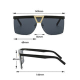 TD® Lunettes de soleil Design de la demi-monture Décoration du pare-soleil   Protection contre les UV Convient aux hommes et aux fem