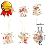 Ornements de Noël, décorations de Noël, flocons de neige de Noël, têtes d'élan, pendentifs en bois, pendentifs Noël imprimés