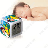 TD® Jouet d‘’enfants réveil pokémon go horloge pikachu mené 7 coloré flash contact lumière réveil cadeau de noël anniversaire idée d