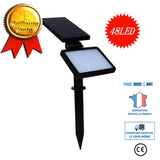 TD® Lumière solaire 48LED, lumière d'inondation solaire extérieure de pelouse, applique murale de paysage de jardin