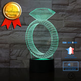 TD® Décoratif USB Anneau 7 Couleurs Télécommande Illusion Optique Veilleuse 3D Visualisation Tableau Lampes De Bureau 3D Glow LED La