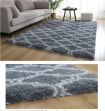 TD® Tapis de salon Shaggy - Style berbère - 120 x 160 cm - Gris anthracite et blanc