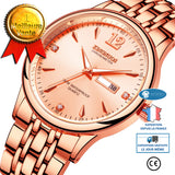 INN® Mode simple petite montre à quartz décontractée fraîche ceinture en acier montre pour hommes double calendrier cadeaux de vacan