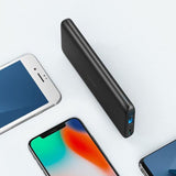 INN® Anker 10000mAh Power Bank Ultra-mince Double Entrée C-Port Charge Rapide Mobile Power Bank A1232 Noir