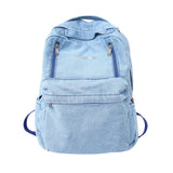 TD® Sac à dos cartable bleu junior lycée campus sac d'école compartiment zipper voyage en plein air ordinateur scolaire fourtnitures