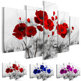 Encadré 5 fleurs miracles rouges de la nature plantes coquelicots impressions sur toile Impressions sur toile peintures décor