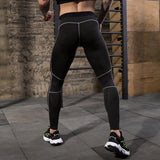 Pantalon sport pour hommes Fermeture éclair réfléchissante course de nuit Entraînement de fitness stretch Collants à séchage