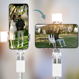 TD® Support de téléphone portable Bluetooth selfie stick photo en direct remplissage lumière atterrissage de bureau trépied intégré