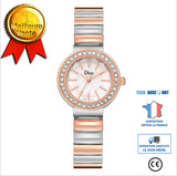 TD®  D'Hommes Et Femmes Diamant Dames Ceinture D'Acier Mode Romantic Lady Watch Couleur: Courroie  couleur dorée et argentée