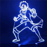 TD® GEZHF ONE Piece Monkey D.Luffy Animation Veilleuse 3D avec t&eacute;l&eacute;commande 16 couleurs LED Lampe tactile Lampe de AM5