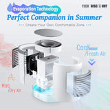 TD® Ventilateur de refroidissement oval blanc et gris système de ventilation diffusion d'air pour bureau maison portable et compact