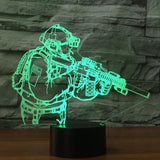 TD® Lampe optique poser décoratif tactile 7 couleurs illusion optique - modèle soldat - faible consommation câble USB ou 3 piles AAA