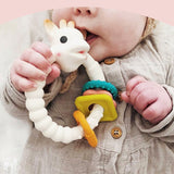 TD® Anneau de dentition coloré, paquet unique en caoutchouc  naturel, jouet de morsure émotionnelle réconfortant pour bébé et enfant