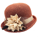 TD® Printemps et été chapeau dames décontracté mode chapeau de soleil tricoté bassin chapeau voyage en plein air bord roulé pare-sol