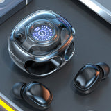 TD® Casque Bluetooth sans fil Bluetooth 5.3  Compartiment transparent  Écran numérique intelligent  Annulation du bruit  Ecouteurs