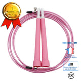 TD® Accessoires Fitness - Musculation,Nouveau 3M fil d'acier longueur à sauter réglable corde à sauter équipement de - pink