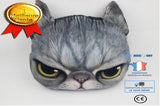TD® 3D Cat Imprimer Coussin Coussin créatif mignon poupée en peluche cadeau Home  Joli tapis de chat  Couleur: gris