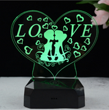 TD® Veilleuse 3D Multicolore LED Touch USB pour Couple Romantic Night (Kiss)