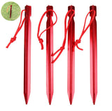 TD® Lot de 4 pièces de 18 cm Piquets de tente/  Épaisse chevilles de camping accessoires de tente en alliage ajustées Rouge