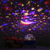 TD® Bleu LED Lampe Projection Veilleuse Bébé Etoile Lumière Enfant 360º Rotation