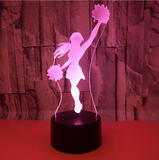 TD® Nouvelle Pom-Pom Girl 3D Veilleuse Télécommande Tactile Coloré 3D Lumière Cadeau 3D Petite Lampe De Table