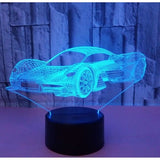 TD® Lampe optique poser décoratif tactile 7 couleur illusion optique - modèle voiture - faible consommation câble USB ou 3 piles AAA