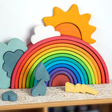 TD® Blocs de construction arc-en-ciel  bois jouets en bois de tilleul Jenga jouets en bois pour enfants jouets éducatifs pour le cer