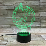 TD® 3D Lampe Illusion Optique Led Veilleuse 3D Terre Globe Led 7 Changement De Couleur Flash Light Table Chevet Bébé Sommeil VG20725