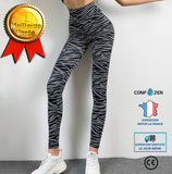 Pantalon de musculation motif zèbre pêche pantalon de fitness taille haute leggings ajustés la hanche pantalons de yoga pour