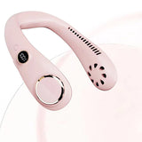 TD® Ventilateur de cou suspendu sans feuilles affichage numérique usb ventilateur de cou suspendu petit ventilateur de cou suspendu
