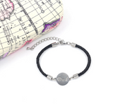 Bracelet tressé en cuir titane acier homme cadeau père