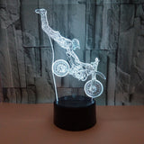 INN® Stunt moto 3D  lumière  siège  noir  coloré  tactile  télécommande LED lumière visuelle acrylique cadeau 3D petite lampe de tab
