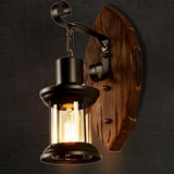 TD® lampe murale en bois massif de style industriel rétro personnalité restaurant café créatif allée lampe murale décorative