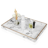 TD® Plateau de rangement Ameublement marbré bord or plateau  fruits Hôtel restaurant pratique lumière luxe plateau rectangulaire pla