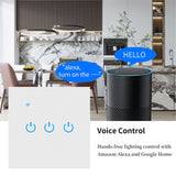 Commutateur intelligent trois commutateur de commande d'application d'assistant vocal WIFI à feu unique à commande unique ouverte