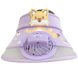 TD® Garçons et filles dessin animé matériel de sécurité été en plein air plage soleil ciel haut chapeau de soleil avec ventilateur