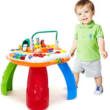 TD® Jouets éducatifs pour enfants Table de jeu de blocs de construction de train ferroviaire Table d'apprentissage multifonctionnell