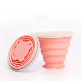 TD® Tasse eau Portable Voyage Silicone Pliante Snack Tasse Sports En Plein Air Bain De Bouche Brossage Tasse Avec Couvercle Rétracta