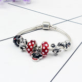 TD® Bracelet à breloques Mickey 18 CM Bracelet Anime dessin animé Bracelet cadeau de noël femme pendentif Bracelet bijoux en perles