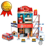 TD® Le cube puzzle en trois dimensions caserne de pompiers bâtiment modèle garçon étudiant cadeau parent-enfant jouets faits à la ma