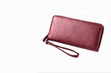 TD® Portefeuille Long en Cuir pour Femmes  Motifs Grands Galets Couleur Prune  avec une Longue Anse  Doublure en Polyester Résistant