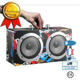 INN® Haut-parleur Bluetooth en bois M20 Karaoké sans fil Carte audio haute puissance Caisson de basses portable portable Carré Dance