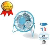 INN® CUPOT Mini Ventilateur de Bureau Charge USB Calme Stable Bleu 4pouces Rétro