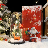 TD® Abat-jour en verre de Noël ornements décoratifs créatifs mini arbre de Noël lumières LED ornements d'abat-jour en verre lumineux