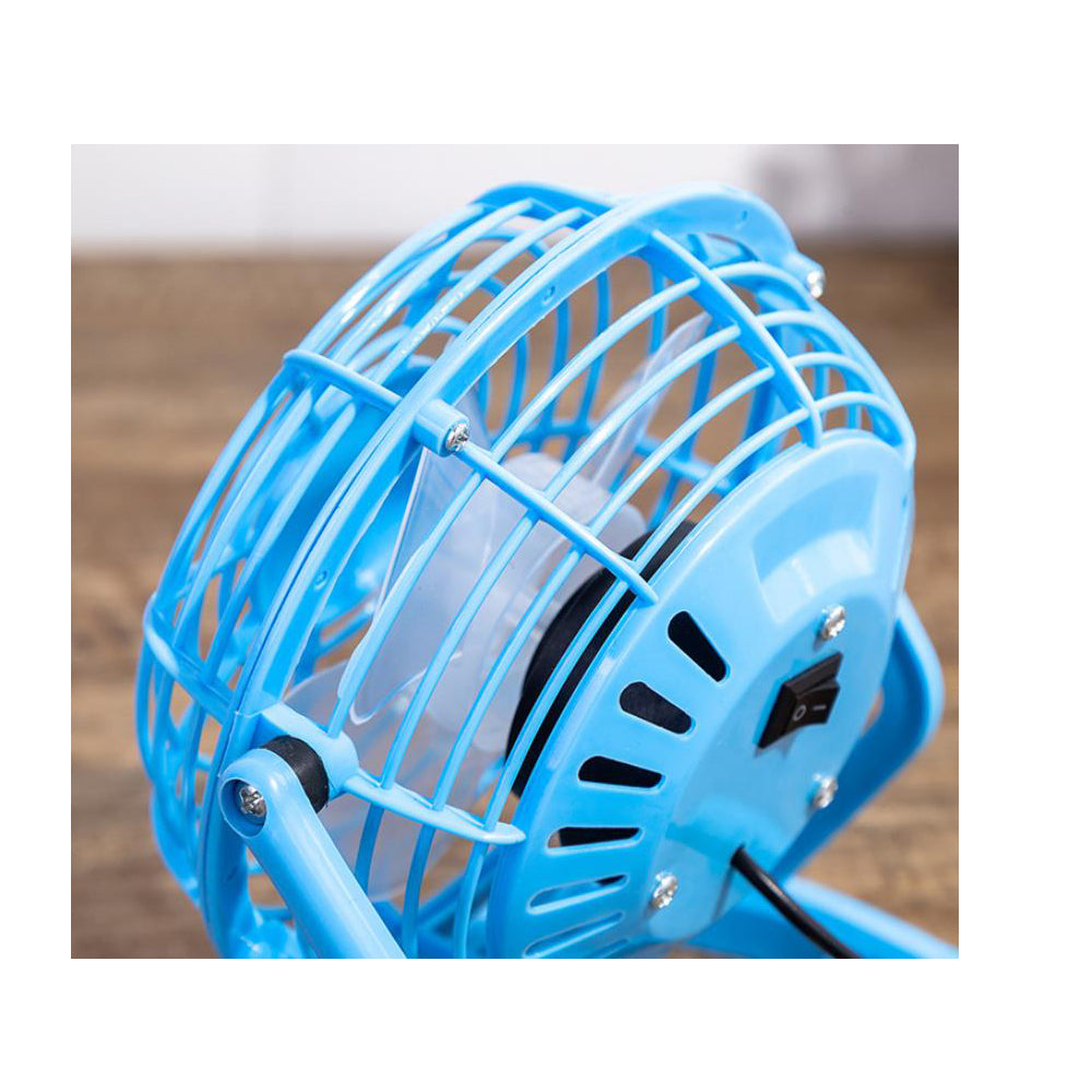 TD® Ventilateur électrique Mini  en plastique 4 pouces Portable/pour ordinateur de bureau/Efficace Bleu /Multi fonctionnel Bleu