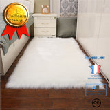 TD® Tapis de sol en peluche Tapis de sol en peluche blanc antidérapant Tapis de fenêtre en saillie de salon