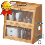 TD® Boîte de rangement de bureau armoire de rangement service à thé vitrine cuisine eau tasse rack vaisselle cosmétiques casier