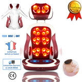 TD® Fauteuil de massage relaxation shiatsu électrique professionnel corps cou taille épaule dos coussin à domicile infrarouge vibrat